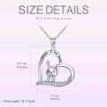 wholesale TOUPOP Sterling Silver Rabbit Necklace Heart Pendant Forever In My Heart Cute Bunny Necklace For Women Friends -0-2