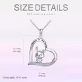 TOUPOP Sterling Silver Stone Rabbit Heart Pendant Necklace-0-2