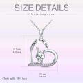 TOUPOP Sterling Silver Stone Rabbit Heart Pendant Necklace-0-2