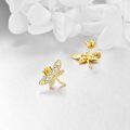 wholesale 14K Gold Diamond Dragonfly Stud Earrings Fashion Insect s for Girls and Women-0-1