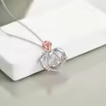 TOUPOP Sterling Silver Rose Flower Daughter Necklace-0-4