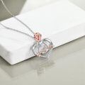 TOUPOP Sterling Silver Rose Flower Daughter Necklace-0-4