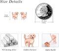 wholesale Rose Gold 925 Sterling Silver Cute Puppy Dog Stud Earrings for Women - Pet Lover Gift Ideas-0-1