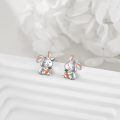 wholesale 925 Sterling Silver Cute Bunny Holding Carrot Enamel Stud Earrings For Women-0-2