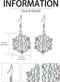 wholesale 925 Sterling Silver Multicolor Gemstone Flower Drop Earrings-0-4