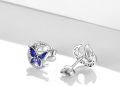 wholesale 925 Sterling Silver Blue Enamel Butterfly Stud Earrings Celtic Moon Design Irish  for Women-0-2