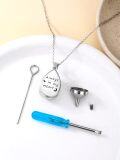 wholesale 925 Sterling Silver Teardrop Abalone Shell Cremation Pendant with Always in My Heart Inscription and Funnel Set - Memorial Keepsake Jewelry-0-2