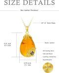wholesale TOUPOP Amber Necklace For Women 14k Gold Plated Sterling Silver Butterfly/dragonfly/scorpion/bumble Bee Teardrop Baltic Pendant Jewelry Gifts For Mom Wife Her -0-4