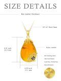 TOUPOP 14K Gold Plated Sterling Silver Amber Butterfly Dragonfly Scorpion Bumble Bee Teardrop Baltic Pendant-0-4