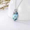 wholesale Sterling Silver Rose Flower Necklace with Gemstone Dainty Pendant Jewelry for Women Mom Mother s Day Birthday Gift-0-16