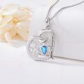 TOUPOP 925 Sterling Silver Heart Jellyfish Sea Turtle Dolphin Starfish Pendant Ocean Necklace-0-2