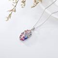 TOUPOP Sterling Silver Iridescent Pendant Tree Of Life Necklace-0-3