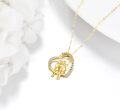wholesale Gold 14K Always My Sister Forever Friend Heart Pendant Necklace for Sisters and Moms - Mothers' Day Gifts-0-4