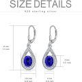 wholesale Sterling Silver Genuine Simulated Birthstone Teardrop Leverback Earrings-0-7