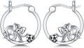 wholesale S925 Sterling Silver Elephant Hoop Earrings Hypoallergenic Animal Jewelry Christmas Birthday Gifts for Women Mom Girlfriend-0-0