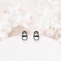 wholesale 925 Sterling Silver Animal Stud Earrings - Cool Penguin Design with Sunglasses and Gold Accents-0-2