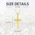 wholesale 14K Gold Diamond Cut Cross Necklace for Women 16 18 -0-5