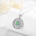 wholesale 925 Sterling Silver Green Opal Compass Necklace I'd be lost without you Pendant Gift for Women-0-1
