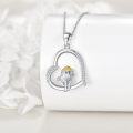 wholesale 925 Sterling Silver Lion in Heart Shape Pendant Necklace with Cubic Zirconia Stones s for Women Girls-0-2