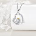 wholesale 925 Sterling Silver Lion Heart Pendant Necklace With Gold Hat And Cz Stones-0-2