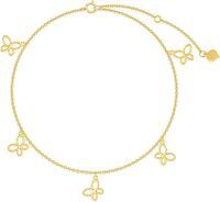 wholesale 14K Gold Butterfly Charm Anklet for Women - Adjustable Length with Extension Chain and Heart Pendant as Gift for Wife or Mom-Style-1
