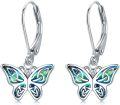 wholesale 925 Sterling Silver Celtic Knot Butterfly Stud Earrings with Abalone Shell Inlay for Women and Girls-0-0