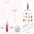 wholesale 925 Sterling Silver Pink Ruby Quartz Healing Stone Pendant Necklaces with Orchid Charm - Mothers Day Gifts for Mom Daughter Wife Sister Friends-0-5