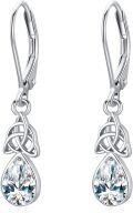 wholesale 925 Sterling Silver Teardrop Moonstone & Turquoise CZ Drop Earrings for Women-0-0