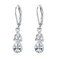 wholesale 925 Sterling Silver Celtic Knot Teardrop Crystal Drop Earrings White Gold Plated-0-0