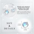 wholesale 925 Sterling Silver Blue Moonstone Mermaid Stud Earrings for Women Gift Ideas-0-5