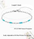 wholesale 925 Sterling Silver with Blue Stone Link Bracelet for Women-0-5