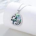 wholesale 925 Sterling Silver Jellyfish & Abalone Shell Round Pendant Necklace Sea Life s for Her-0-1