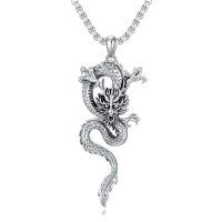 wholesale 925 Sterling Silver Dragon Pendant Necklace Wholesale With Chain-Silver Dragon Necklace