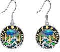 wholesale 925 Sterling Silver Abalone Shell Mountain Landscape Dangle Earrings for Nature Enthusiasts-0-0