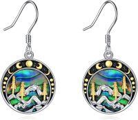 wholesale 925 Sterling Silver Abalone Shell Mountain Landscape Dangle Earrings for Nature Enthusiasts-Mountain earrings-moon
