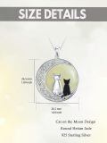wholesale 925 Sterling Silver Cat On Moon Pendant Necklace-0-13