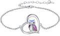 wholesale 925 Sterling Silver 925 Purple Crystal Owl Heart Anklet Bracelet Jewelry for Women and Girls-0-0
