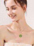 wholesale 14K Gold Sterling Silver Jade Tree of Life Necklace for Women-0-7
