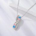wholesale 925 Sterling Silver Infinity Rainbow Crystal Pendant Necklace LGBTQ Gifts-0-2
