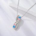 wholesale 925 Sterling Silver Infinity Rainbow Crystal Pendant Necklace LGBTQ Gifts-0-2