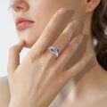 wholesale Sterling Silver Lapis Lazuli Vintage Floral Adjustable Ring, Size 8, 5.3mm Stone, Gift for Women-0-2