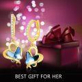 wholesale TOUPOP Hoop Drop Earrings Butterfly Earring 14k Gold Plated Sterling Silver Jewelry Crystal Dangle Earrings Gifts For Women -0-2
