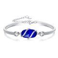 TOUPOP 925 Sterling Silver Gemstone Bracelet Bangle for Women-0-0