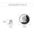 wholesale 925 Sterling Silver Cat With Pink Heart Earrings-0-4