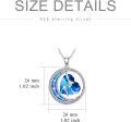 wholesale 925 Sterling Silver Blue Crystal Heart Cross Moon Star Pendant Necklace for Women Gifts-0-5