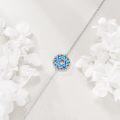 wholesale 925 Sterling Silver Blue Opal Star of David Charm Bracelet for Women Girls Gifts-0-2