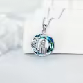 TOUPOP Sterling Silver Crystal Wolf Necklace Jewelry For Women Gifts-0-3