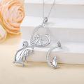 wholesale 925 Sterling Silver Cat Pendant Necklaces for Women Girls  (Set of 4)-0-4