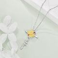 wholesale 925 Sterling Silver Sunflower Ladybug Cross Pendant Necklace for Women Gifts for Mom Wife-0-2