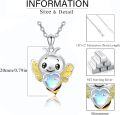 wholesale 925 Sterling Silver Heart-Shaped Moonstone Bee Pendant Necklace-0-6